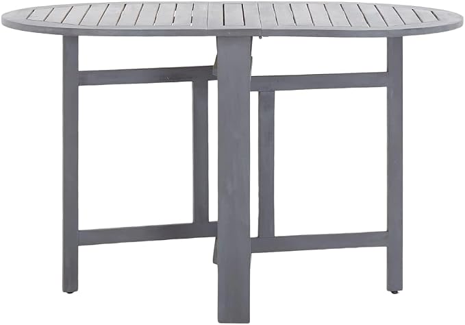 Table & Outdoor Table Gray Solid Acacia Wood Dining Table Patio Table for Garden Balcony Patio 47.2 x 27.6 x 29.1 in