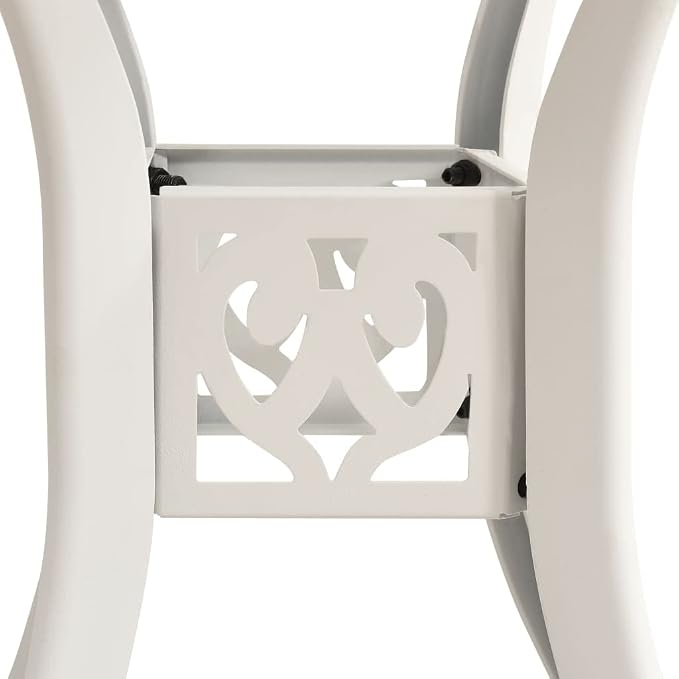 Patio Table White 30.7"x30.7"x28.3" Cast Aluminum, Outdoor Dining Table, Outdoor Patio Table, Outdoor Bar Table, Bistro Table for Patio Balcony Proch Poolside