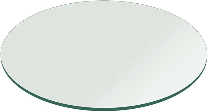 Fab Glass and Mirror Custom Cut Glass Round 1/4"-1/8"-3/16"-5/32" Thick -Tempered Clear Glass Cut to Size 10'' - 72" Table Top
