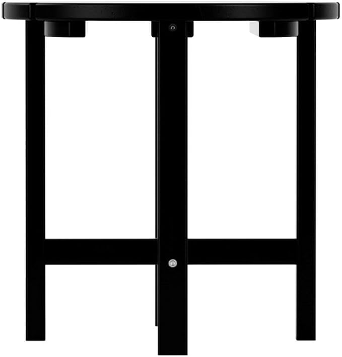 Costaelm Round Outdoor Side Tables, Adirondack Patio Tables for Outside, HDPE Patio End Table Weather Resistant, Balcony Table for Pool, Seaside, Backyard, Porch, Indoor Companion, Black