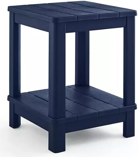 Generic Adirondack Deluxe Outdoor Side Table Patio Side Table with Shelf End Tables for Patio,Garden, Lawn, Pool (Midnight Blue), Small