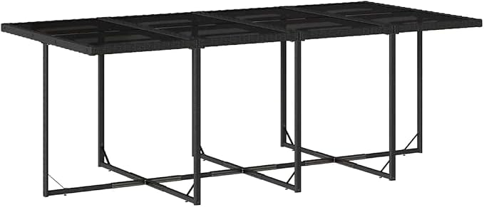 9 Piece Patio Dining Set with Cushions, Foldable Outdoor Rattan Furniture, Space-Saving Cube Dining Table and Chairs for Garden, Backyard, Black