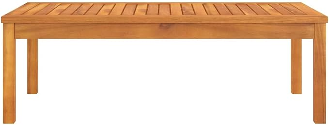 vidaXL Solid Acacia Wood Coffee Table Gray Outdoor Backyard Balcony Terrace Patio Garden Porch Couch Side Accent Wooden Home Furniture
