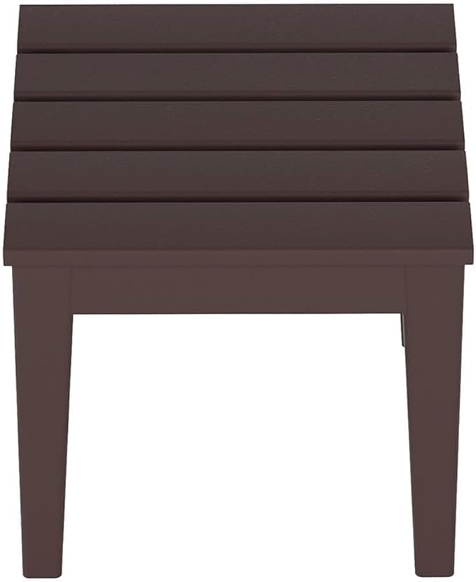 Costaelm Small Outdoor Side Table, Patio End Table Weather Resistant Outdoor Coffee Table, Square Conversation Table for Indoor, Porch, Balcony, Garden, Poolside, Deck, Dark Brown