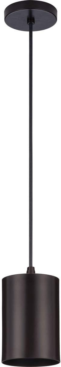 Progress Lighting Cylinder Collection 5-Inch 1-Light Antique Bronze Modern Outdoor Hanging Pendant Light, 9.80x5.00x5.00