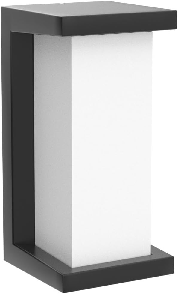 Modern Outdoor Wall Lights,24W-LED Exterior Wall Sconce Light Fixtures,3-Color-Changeable Wall Mounted Lamps,Matte Black Porch&Patio Light,IP65 Waterproof for Hallway Stairs Gardens
