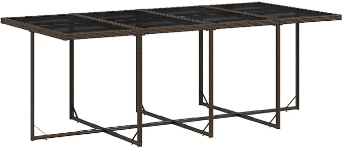 13 Piece Patio Dining Set, 12 Seater Outdoor Table and Chair Set with Cushions, Space Saving Cube Garden Furniture, Weather Resistant PE Rattan Brown