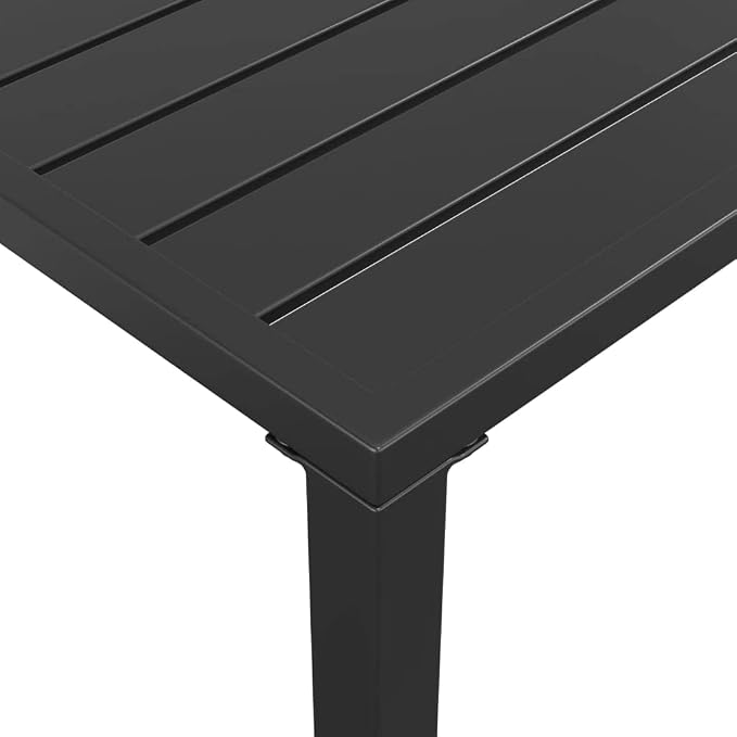 Modern Garden Dining Table Anthracite Steel 43.3 x 21.3 x 27.6 Inches Outdoor Metal Frame Powder-Coated Finish Weather-Resistant Patio Furniture