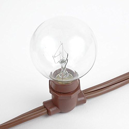 Novelty Lights 25 Feet Heavy Duty Light String, 25 E12 Sockets, Brown Wire