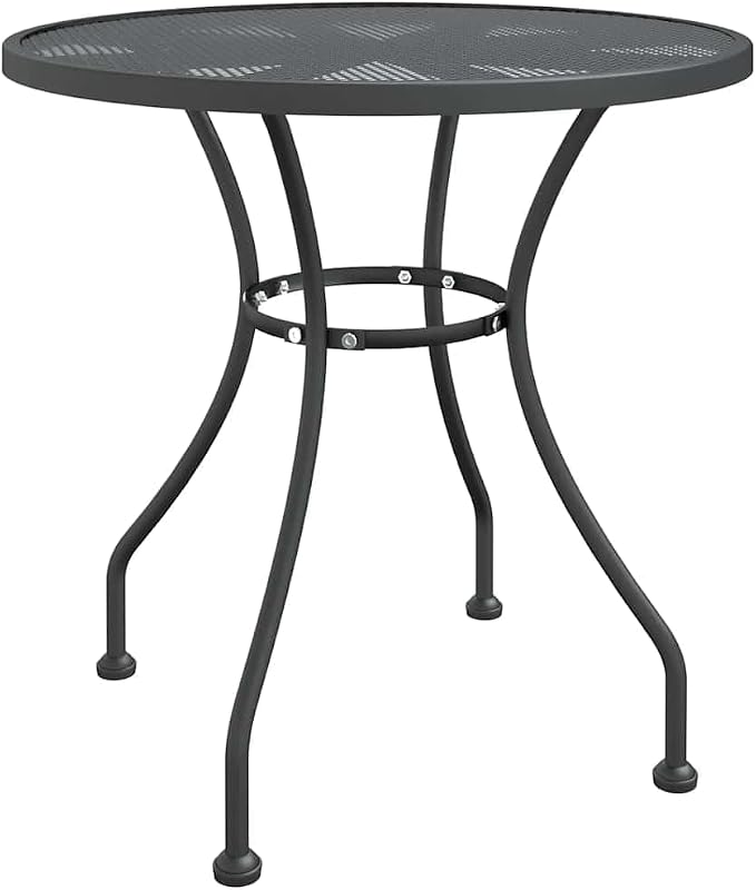 5 Piece Patio Dining Set Expanded Metal Mesh Anthracite | E-Coating Finish, Weather-Proof, 7-Position Adjustable Backrest, Folding Chairs