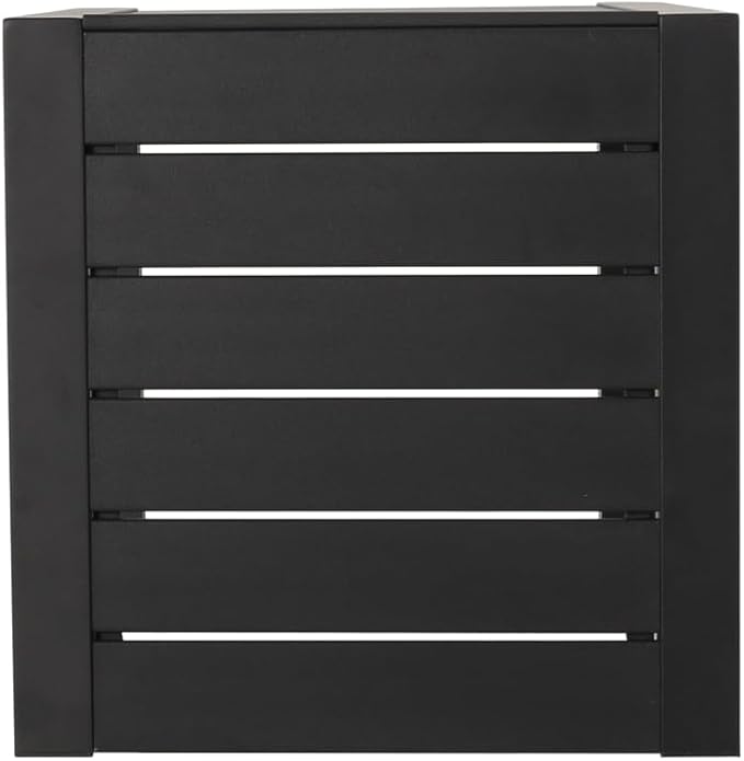 Modern Aluminum C-Shaped Outdoor Side Table for Patio, Poolside, or Garden - Sleek Silver Finish with Space-Saving Design (Black + Aluminium)