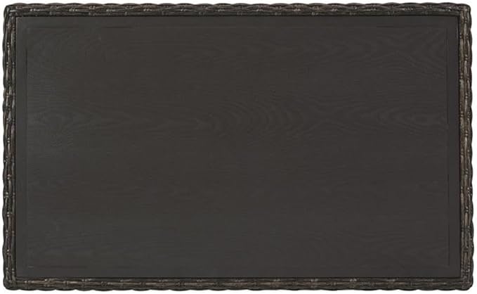 Afuera Living Outdoor Wicker Patio Coffee Table, 48 x 30 in, Brown Resin Wicker, Aluminum Frame and Tabletop, All-Weather Design, Lower Shelf, Rustproof Finish, Perfect for Patio or Outdoor Seating