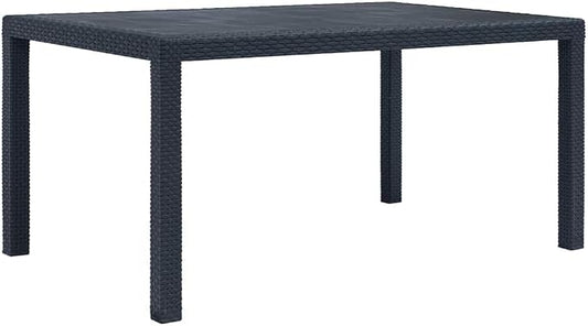 vidaXL Patio Table, Outdoor Dining Table, Garden Table, Garden Furniture for Front Porch Deck Lawn Backyard Balcony Terrace, Plastic Anthracite