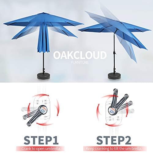 5 Pieces Patio Metal Furniture Outdoor Dining Set with 4 Stackable Bistro Chairs, 37'' x 37'' Metal Tabletop Square Table and 10Ft Sky Blue Umbrella