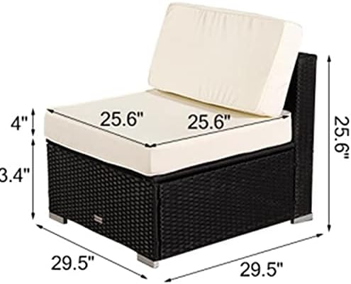 Furniture Set 4 Pieces PE Wicker Rattan Corner Sofa US Warehouse in Stock