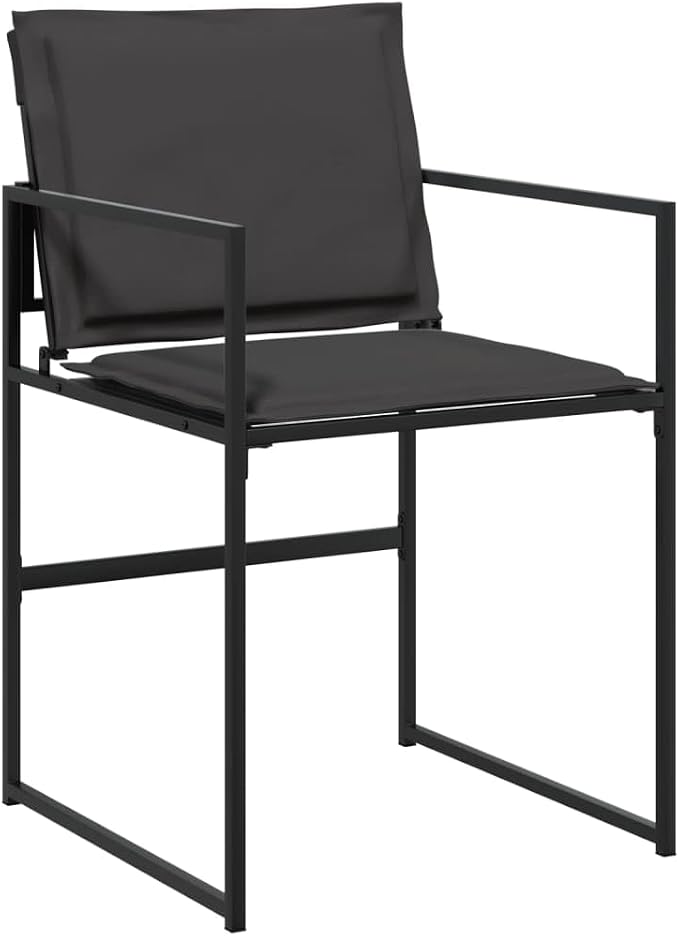 11 Piece Outdoor Dining Set, Patio Table and 10 Folding Chairs with Cushions, Space Saving Cube Design, Black Textilene Garden Furniture