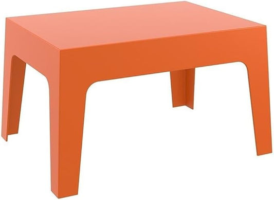 Compamia Box Resin Patio Coffee Table in Orange, Commercial Grade