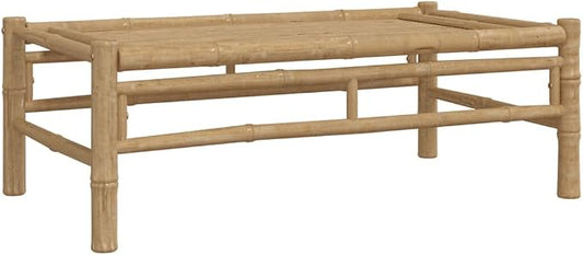 vidaXL Bamboo Patio Coffee Table - Outdoor Furniture with Durable Material and Easy-to-Clean Surface, 39.4"x21.7"x13" Dimensions, Assembly Required