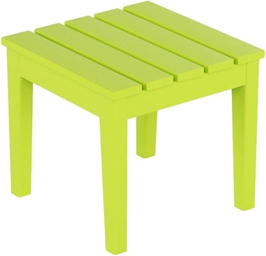 Costaelm Small Outdoor Side Table, Patio End Table Weather Resistant Outdoor Coffee Table, Square Conversation Table for Indoor, Porch, Balcony, Garden, Poolside, Deck, Lime
