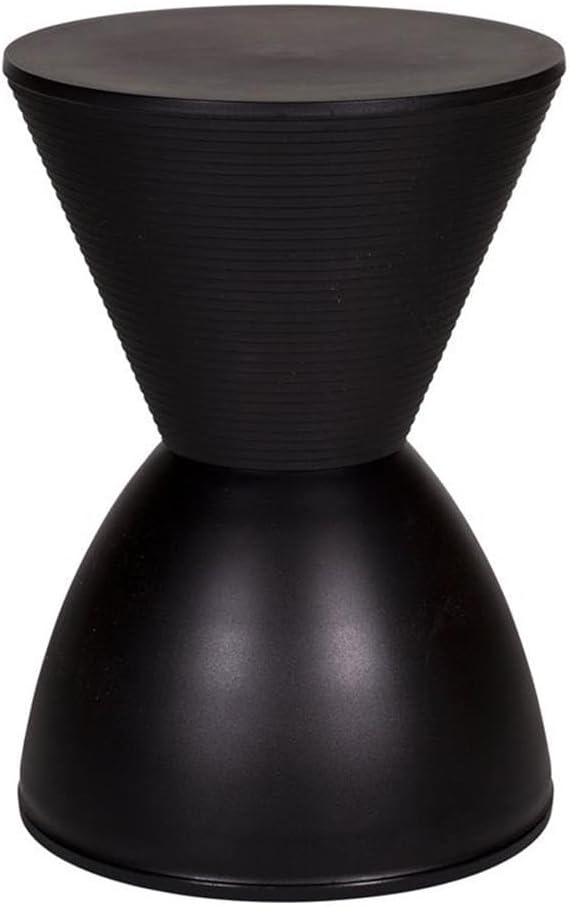 Afuera Living Polypropylene Plastic Side Table, 17" H x 12" W x 12" D, Black Finish, Lightweight Indoor/Outdoor Design, Modern Mid-Century Style, Perfect for Sofa or Sectional