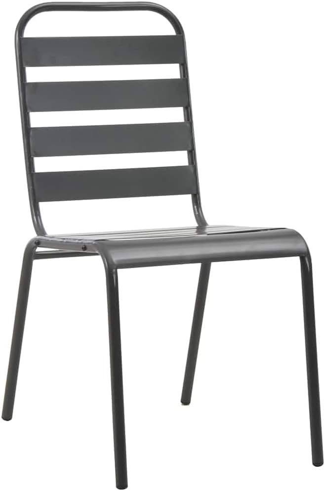 5-Piece Garden Dining Set, Anthracite Powder-Coated Steel Patio Furniture, Modern Outdoor Table and Chairs for Backyard, Balcony, Deck