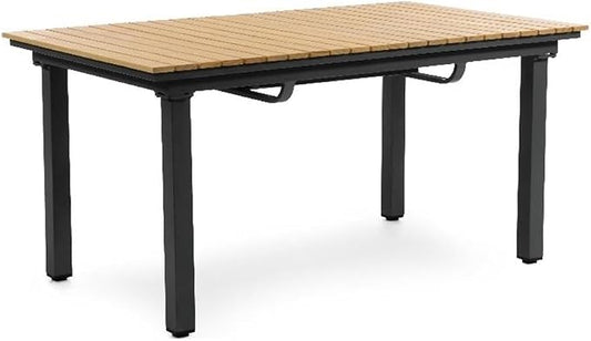 Greemotion Mackay 61.5" W Outdoor Teak Wood Expandable Dining Table in Natural