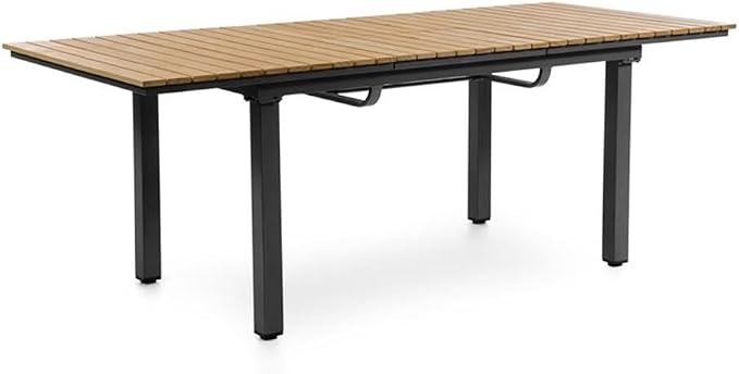 Greemotion Mackay 61.5" W Outdoor Teak Wood Expandable Dining Table in Natural