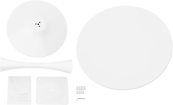 Round White Dining Table Modern Kitchen Table with Pedestal Base in Tulip Design, Mid-Century Leisure Table for 2 to 4 Person，for Kitchen, LivingRoom, Office, Cafe (23.6 x 23.6 x 28.7 inches)