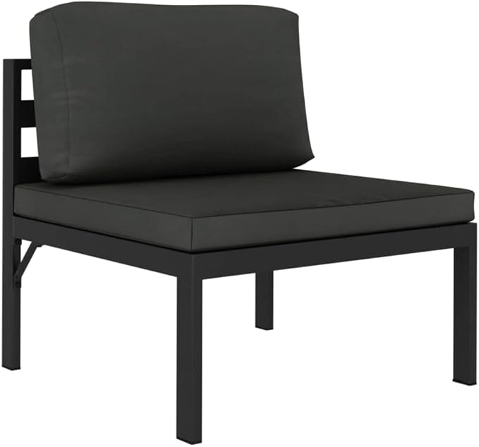 4 Piece Patio Lounge Set, Modular Aluminum Outdoor Furniture Sectional Sofa with Cushions and Accent Table for Backyard, Garden, Deck, Anthracite