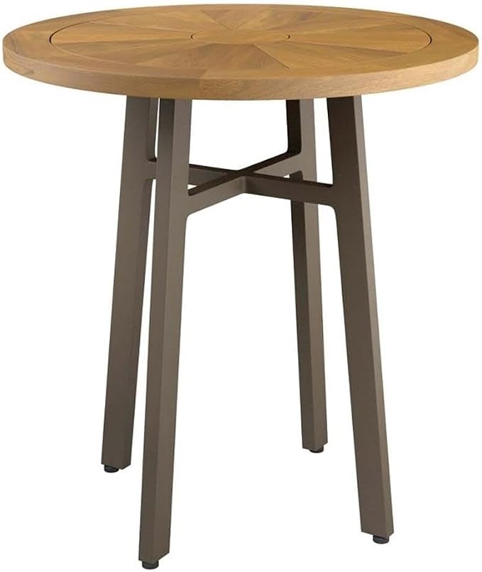 Modway Meadow Outdoor Patio Teak Wood Dining Table in Natural Taupe