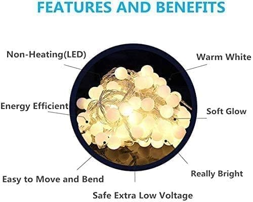 RaThun 180ft Globe String Lights with Remote for Indoor Outdoor, Warm White | 300 LED Fairy Lights with Timer, 8 Modes,IP44 Waterproof,UL Listed,Plug in for Wedding,Patio,Garden,Home Decor