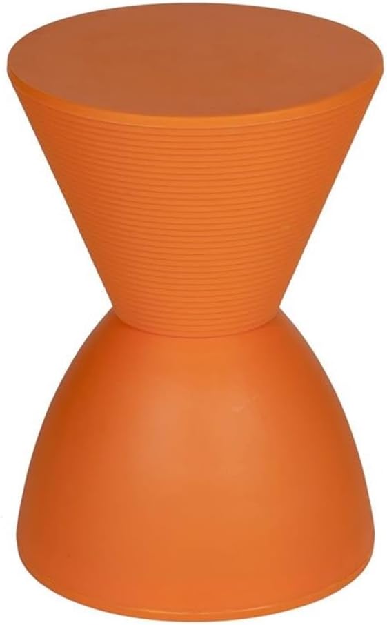 Afuera Living Polypropylene Plastic Side Table, 17" x 12", Orange Finish, Lightweight Modern Mid-Century Style Indoor/Outdoor End Table for Sofa or Sectional Use