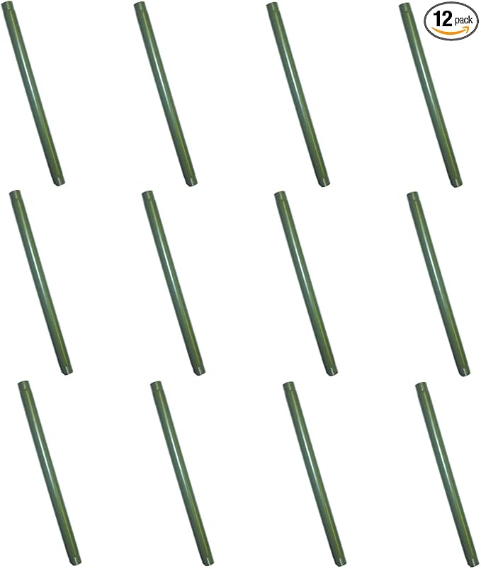 Nuvo 90/1278-12PK 12-Inch x 1/2-Inch Steel Durable Outdoor Landscape Pathway Light Mounting Post, Green, 12-Pack