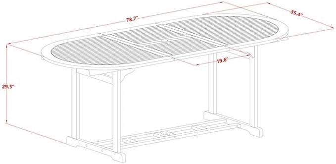 East West Furniture BSBS92CANA 9 Piece Patio Dining Set Includes an Oval Outdoor Acacia Wood Table and 2 Folding Arm Chairs with 6 Side Chairs, 36x78 Inch, Natural Oil