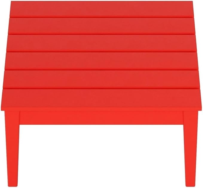 Costaelm Outdoor Side Tables for Patio, Small Patio Conversation Table Weather Resistant Coffee Table, Small Square Table Outdoor End Tables for Porch, Balcony, Poolside, Deck, Red