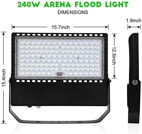 Juyace 3 Pack 36000Lm 240W Led Stadium Outdoor Flood Light Area Lighting | Super Bright Arena Lights，Commercial Area Lighting,5000K Daylight,100-277V,IP65 Waterproof,For Sport Court,Switch Control