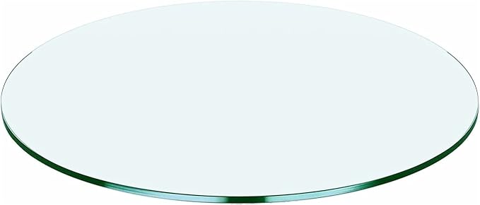 Meihua Glass Table Top, 20 Inch Round 1/4" Thick Flat Polished Edge, Tempered Glass Table Outdoor for 360 Degree Rotatable.