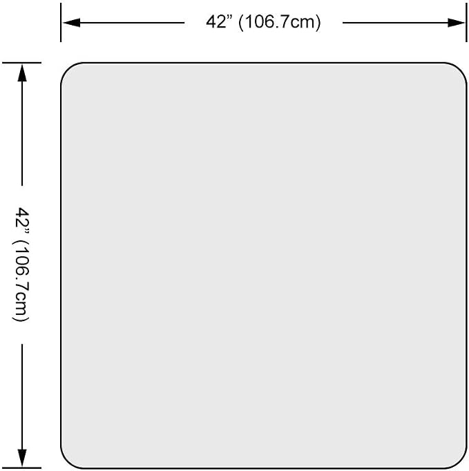 Dulles Glass 42 inch Square Glass Table Top - Tempered - 1/2" Thick Glass Surface, Safe Beveled Edge, Radius Corners, Multipurpose for Dining Table, Patio, Coffee and End Table