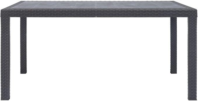 vidaXL Patio Table, Outdoor Dining Table, Garden Table, Garden Furniture for Front Porch Deck Lawn Backyard Balcony Terrace, Plastic Brown