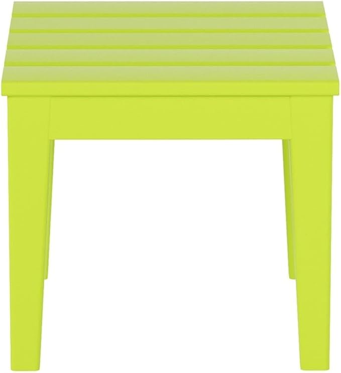 Costaelm Small Outdoor Side Table, Patio End Table Weather Resistant Outdoor Coffee Table, Square Conversation Table for Indoor, Porch, Balcony, Garden, Poolside, Deck, Lime