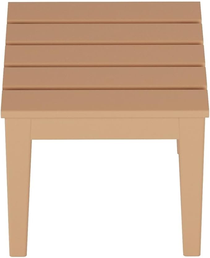 Costaelm Small Outdoor Side Table, Patio End Table Weather Resistant Outdoor Coffee Table, Square Conversation Table for Indoor, Porch, Balcony, Garden, Poolside, Deck, Teak