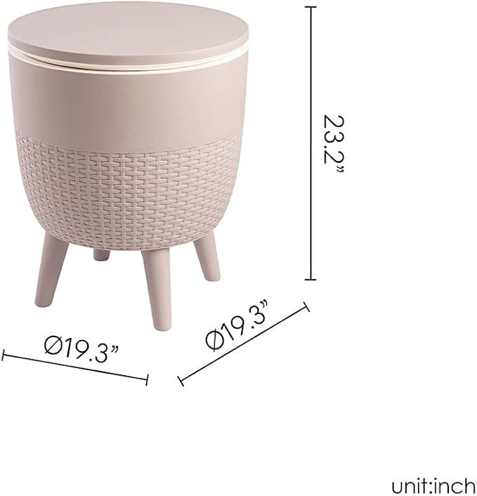 Lagoon Cancún Outdoor Cooler Bar/Cocktail/Coffee 3-in-1 Patio Table (Wasabi Green)