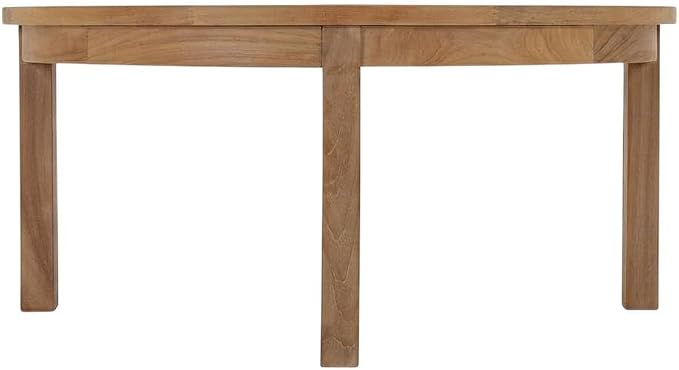 Brown Outdoor Patio Teak Round Coffee Table, 40 Inch Diameter Solid Wood Center Table, Lightweight Design for Garden Deck Backyard Seating