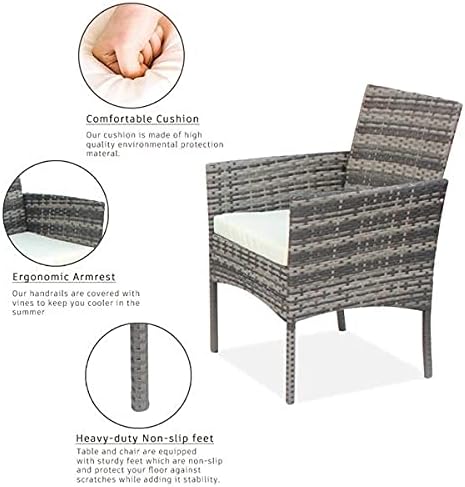 Three Colors Patio Furniture Set Outdoor Living Room Balcony Rattan Furniture Four-Piece-Brown Outdoor Furniture (Color : B) (B)