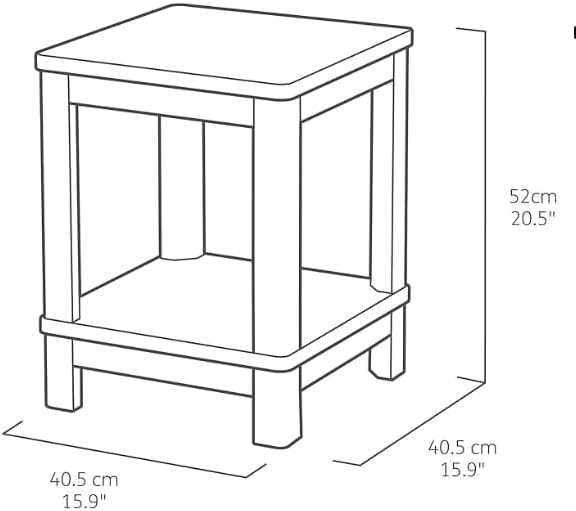 Adirondack Deluxe Outdoor Side Table Patio Side Table with Shelf End Tables for Patio,Garden, Lawn, Pool (Graphite Gray)