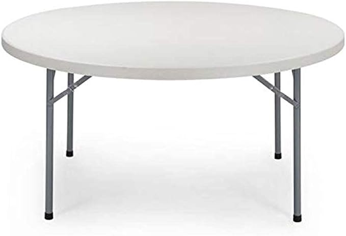 EventStable TitanPRO Plastic Folding Table - Sturdy Outdoor Folding Table - Lightweight Fold Up Table for Weddings Cocktail Parties patios - 60'' Round - 10 Pack