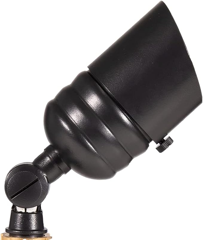 VOLT Fat Boy 12V Brass Outdoor Mini Spotlight (Black) | Lamp Ready, Low Voltage, Ideal for Landscape Lighting of Yard Lawn Garden Patio Trees & House