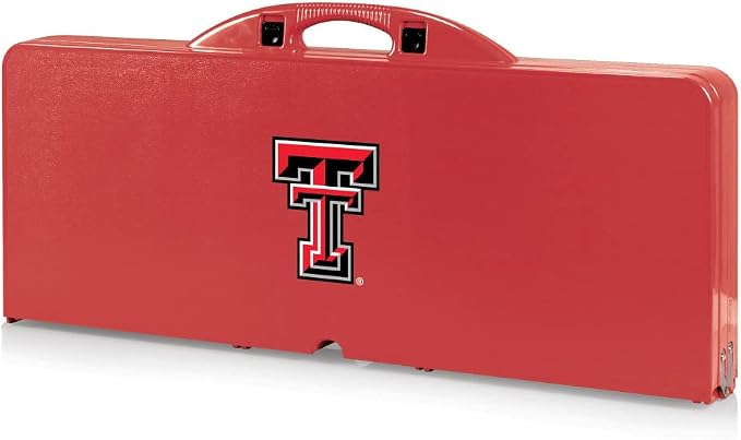 PICNIC TIME NCAA Texas Tech Red Raiders Folding Picnic Table - Camping Table - Outdoor Table with Umbrella Hole, (Red)