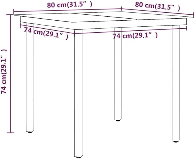 BOWERY HILL 5-Piece Patio Dining Set, 31.5 in Square Table with 4 Chairs, Black Poly Rattan and Powder-Coated Steel, Removable Cushions, Compact Weather-Resistant Garden Furniture for Outdoor Terrace