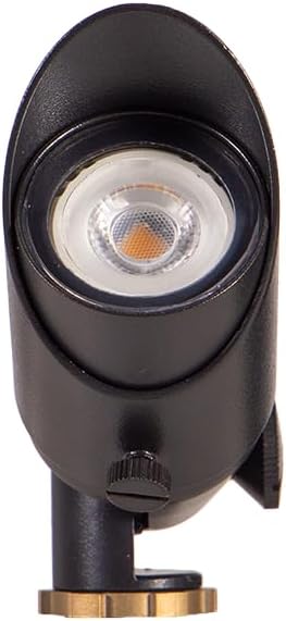 VOLT 12V Top Dog Outdoor Mini Spotlight (Black) & 4W 2700K MR11 LED Bulb | Solid Cast Brass with Durable Powder Coating, 350 Lumens of Warm White Light, Ideal for Yard, Lawn, Garden, Trees & House